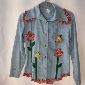 Vintage floral patchwork shirt